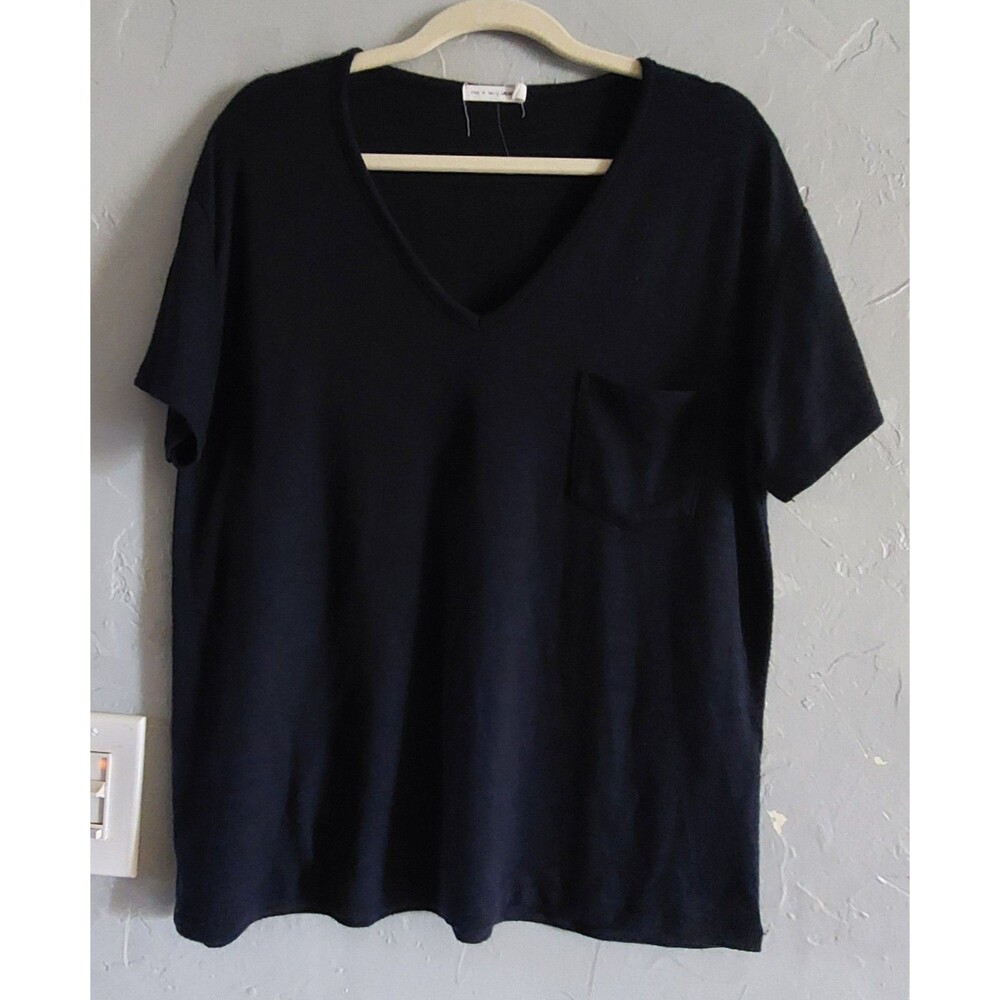 rae & bone Jean Tops Women L/G,blue Navy, 19.5 Inch Of Armp To Armp, Rayon,...